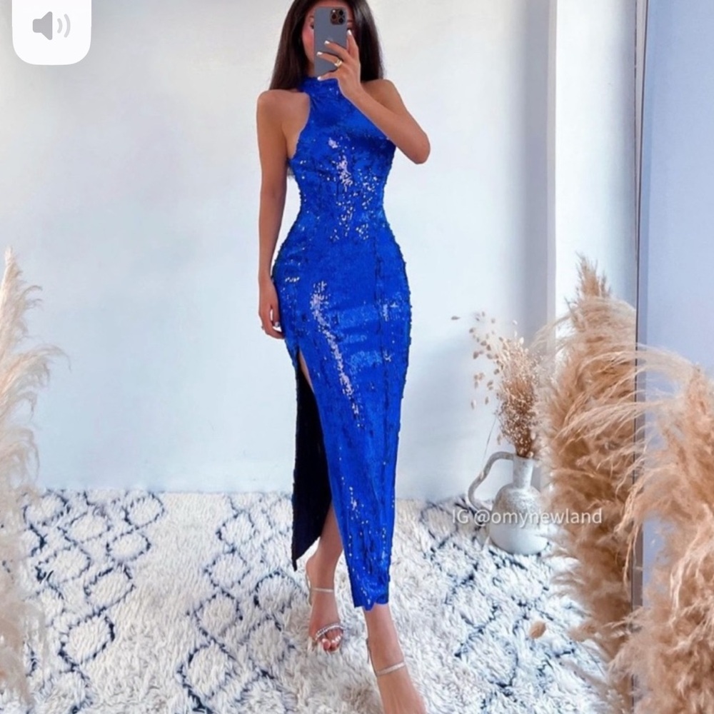 Sequins dress royal blue
